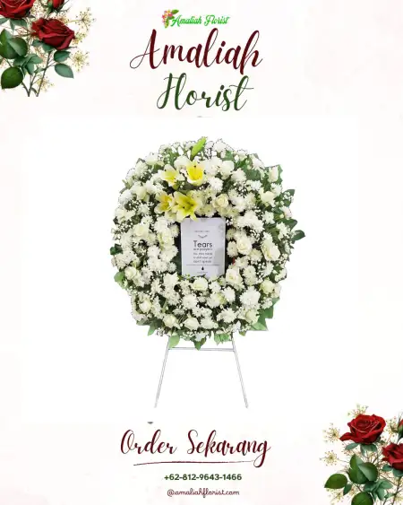 Krans Bunga Duka Napal Putih